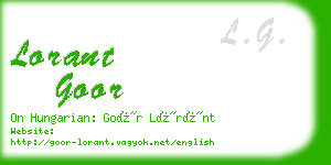 lorant goor business card